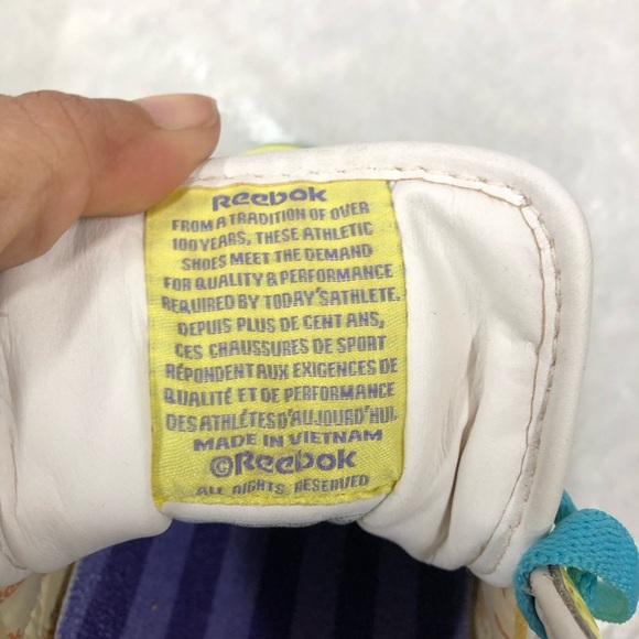 Vintage Reebok Classics yellow and purple size 8 1/2 - Picture 6 of 14
